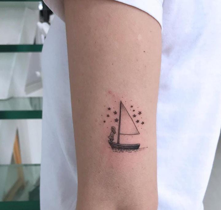 Simple Tattoo Of A Boat by Stocksy Contributor Mak  Stocksy